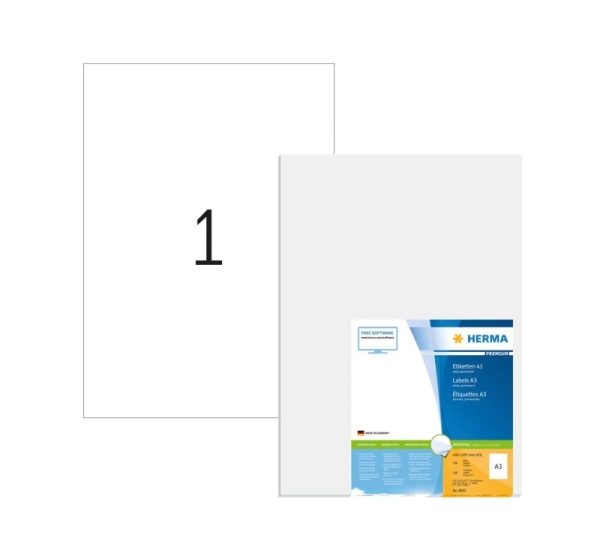 HERMA A3 labels Premium 297x420 mm white paper matt 100 pcs.