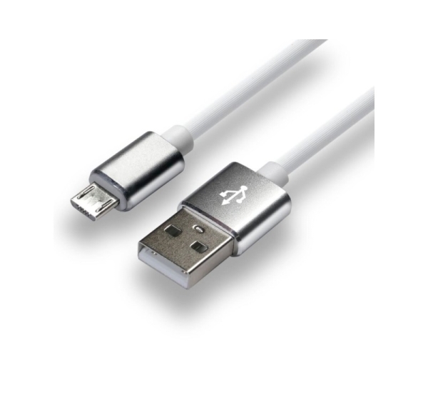 everActive cable USB 1m - White, silicone, quick charge, 2,4A - CBS-1MW