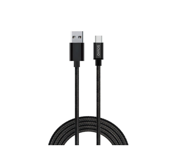 Savio CL-129 USB cable 2 m USB 2.0 USB A USB C Black