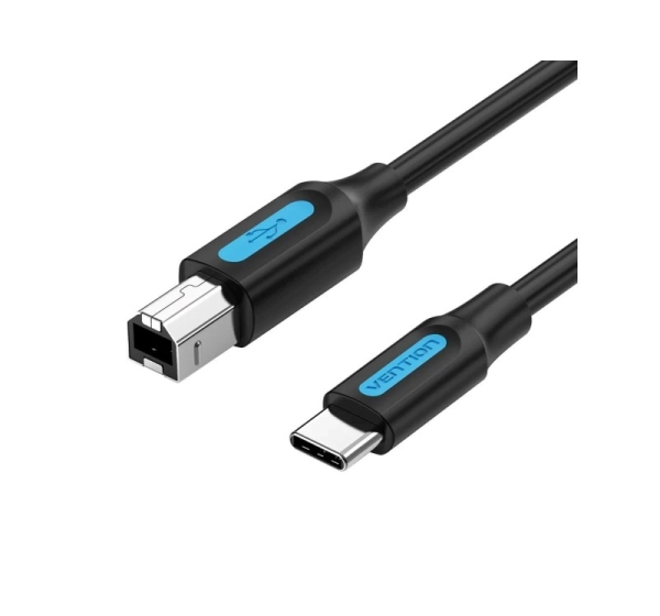 USB 2.0 printer cable, male type C to male B, 1 m