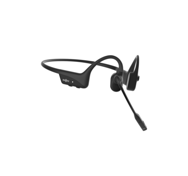 SHOKZ OpenComm2 2025 Upgrade Wireless Bluetooth Bone Conduction Videoconferencing Headset with USB-C Charging Port | 16 Hr Talk Time, 29m Wireless Range, 1 Hr Charge Time | Includes Noise Cancelling Boom Mic, Black