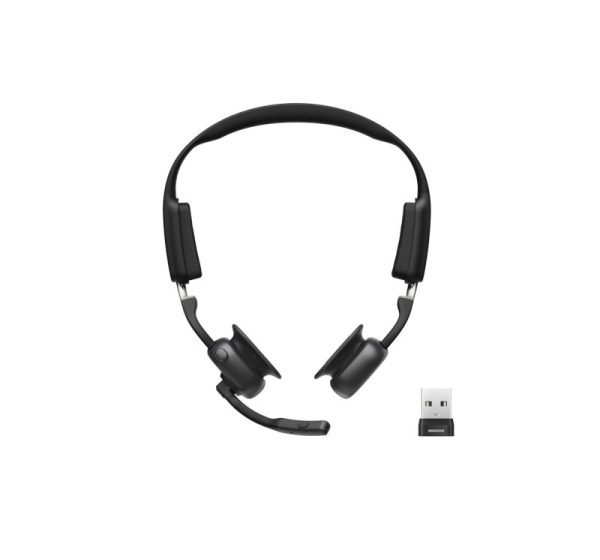 SHOKZ OpenMeet UC Wireless Bluetooth Bone Conduction Videoconferencing Headset with USB-A adapter