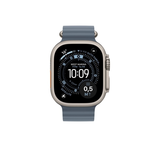 Apple Watch Ultra 3 GPS + Cellular 49mm Natural Titanium Case with Anchor Blue Ocean Band