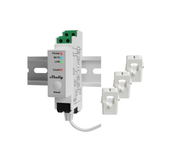 Shelly Hutschiene "Pro 3EM 120A" StromzĂ¤hler Wlan, Lan, BT