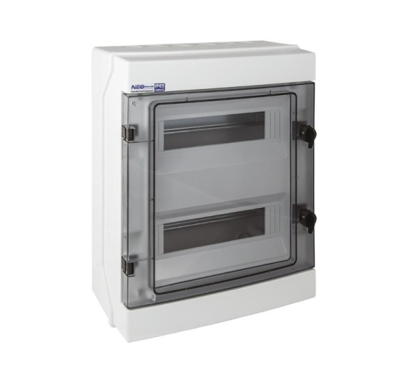 Modular hermetic switchgear (500V AC, 1000V DC) 2x12 surface-mounted (N+PE) IP65 RH-24