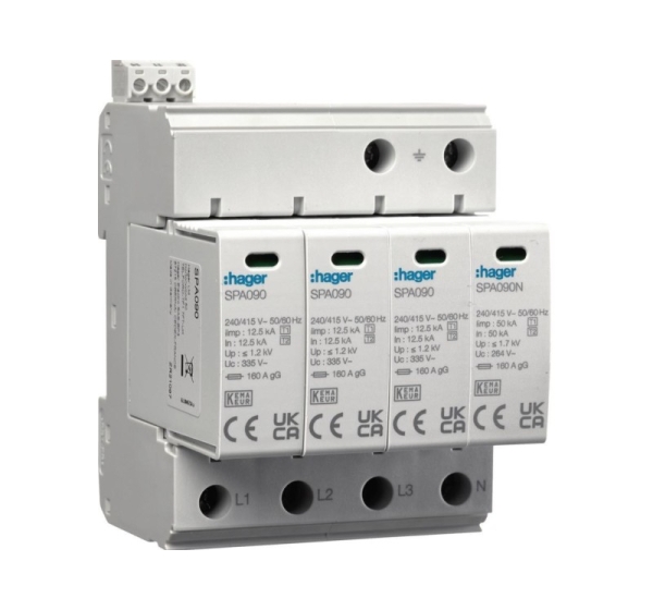 SPA931 SPD SURGE PROTECTIVE DEVICE T1+T2 B+C 4P 4M 12.5/50KA 1.5KV TNS