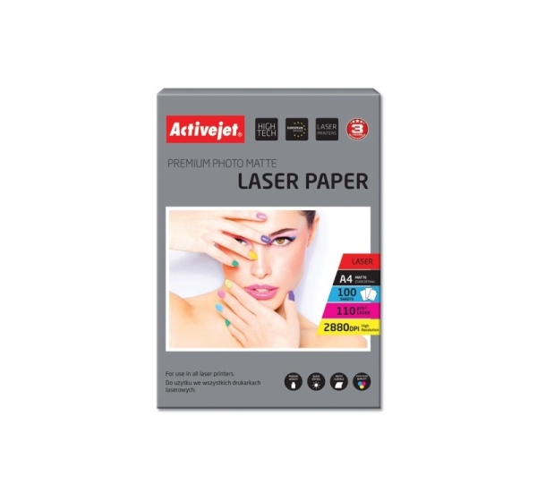 Activejet AP4-110M100L matte photo paper for laser printers; A4; 100 pcs