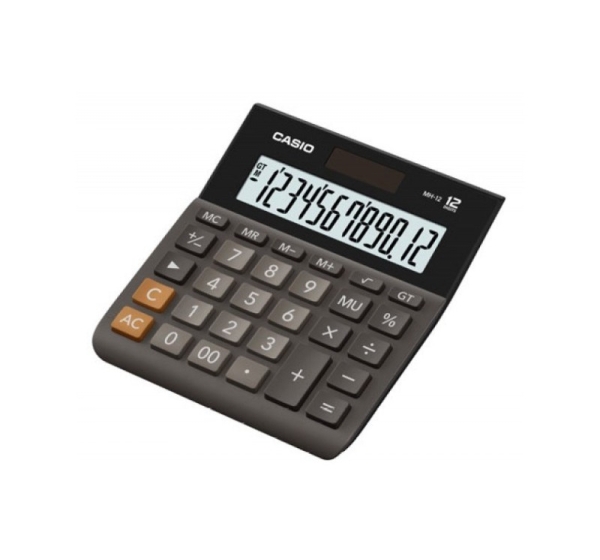 Casio MH-12BK-S 12-digit black office calculator