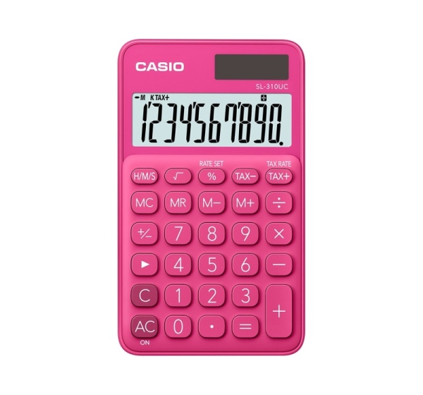CASIO CALCULATOR POCKET SL-310UC-RD RED, 10 DIGIT DISPLAY