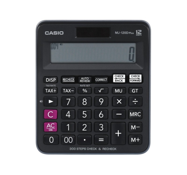 CASIO CALCULATOR OFFICE MJ-120D PLUS BLACK , 12 DIGIT DISPLAY