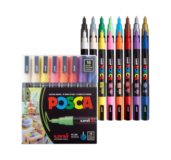 POSCA PC-3M Assorted colours 16 pc(s)