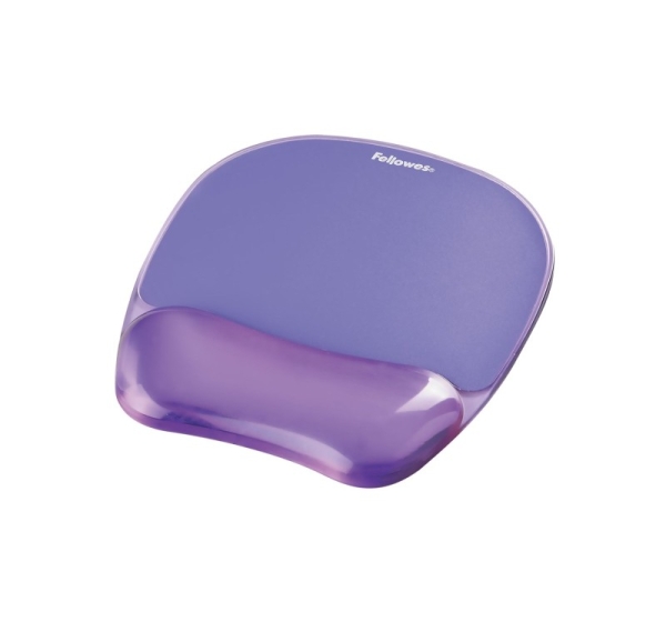 Fellowes CRYSTAL Mouse & Wrist Pad gel purple