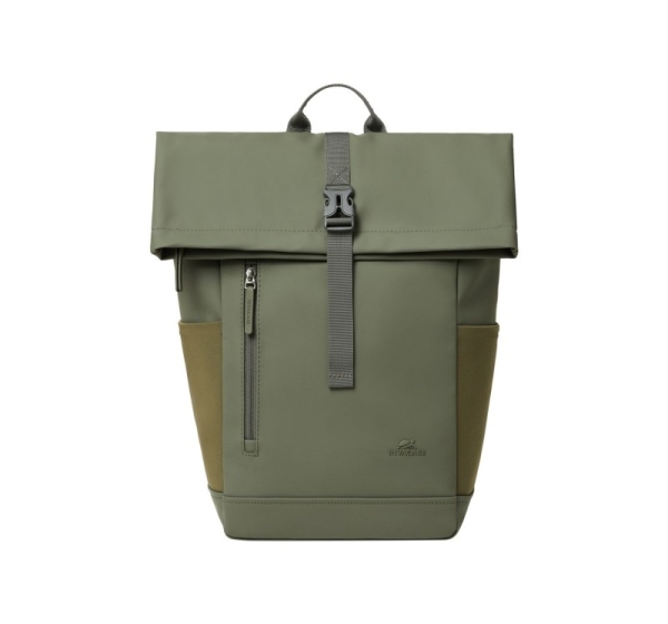 Rivacase Eden backpack Travel backpack Olive PU leather, Polyester, Recycled polyethylene terephthalate (rPET)