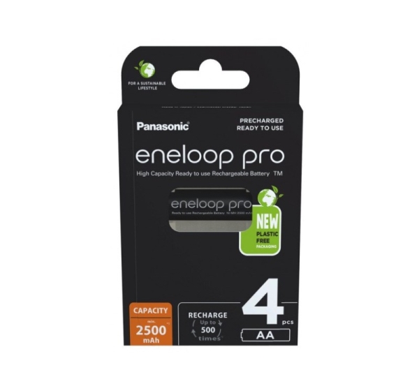 Rechargeable batteries PANASONIC ENELOOP PRO AA 2500 mAh 4 szt (BK-3HCDE/4CP)