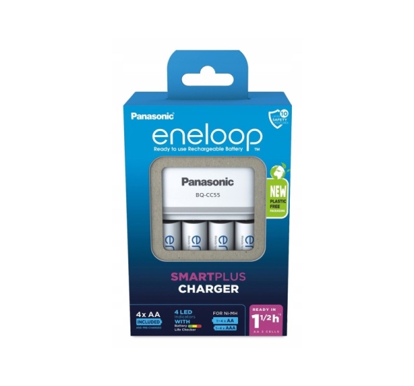 Battery charger PANASONIC Eneloop Smartplus BQ-CC55 + 4x AA 2000 mAh (K-KJ55MCD40E)