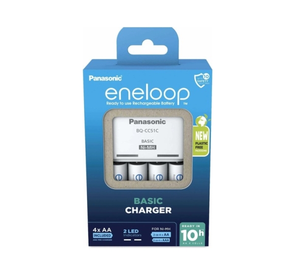 Battery charger PANASONIC Eneloop Basic BQ-CC51 + 4x AA 2000 mAh (K-KJ51MCD40E)