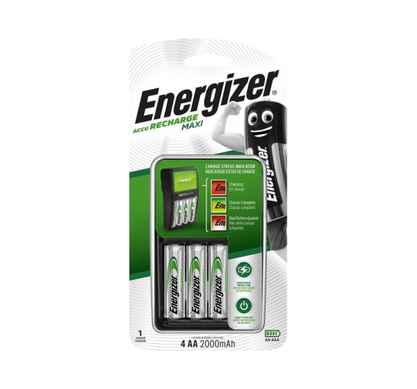 ENERGIZER Maxi ACCU HR6 POW battery charger + 2 AA 2000 mAh batteries