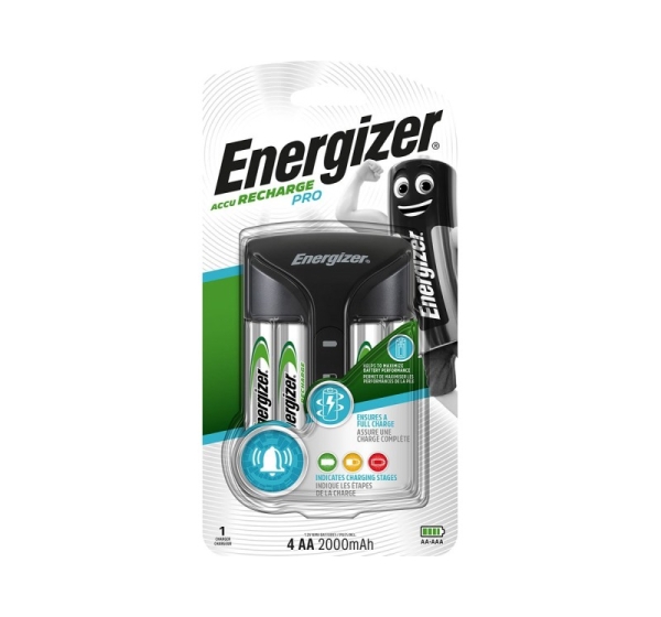 ENERGIZER Pro ACU HR6 POW battery charger + 2 AA 2000 mAh batteries