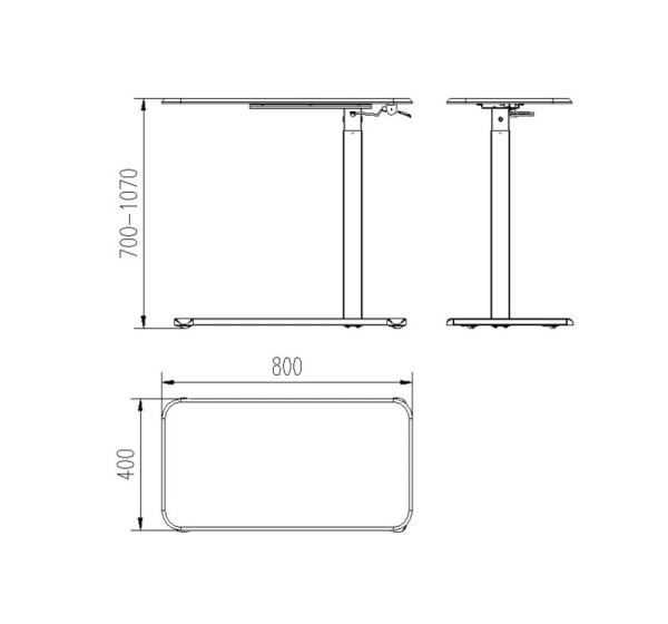 Desk/table with adjustable height Unique LAPTOP DESK white