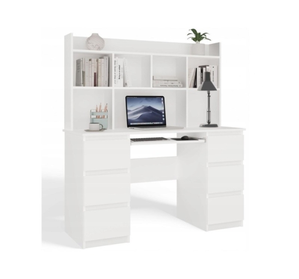 KUBA Desk Set + Extension Piece, White
