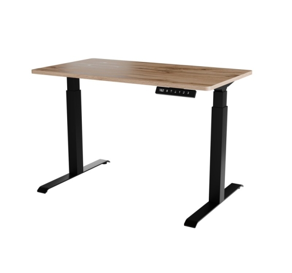 Desk with electric height adjustment MOON 121x67x72-120 black/tan
