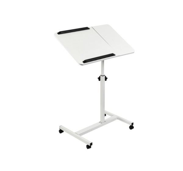 Maclean mobile desk/laptop stand, white, height adjustment 59-89cm, max. 30kg , MC-121 W
