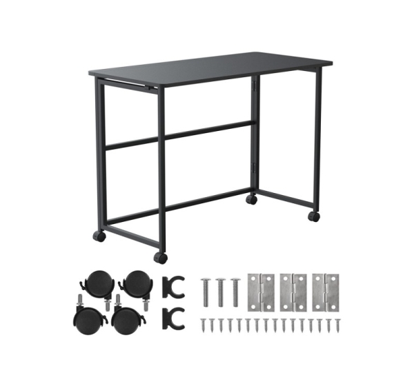 Maclean folding desk, black, mobile, 100x50cm, max. 50kg MC-1250 B