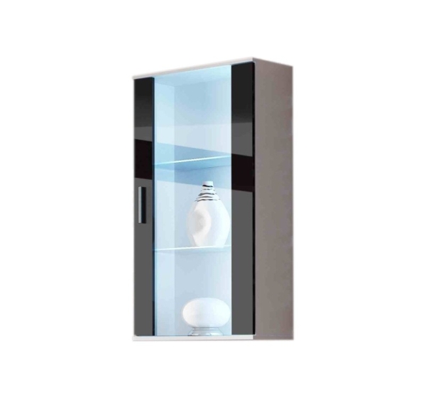Cama hanging display cabinet SOHO white/black gloss