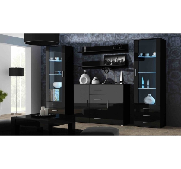 Cama display cabinet SOHO S1 black/black gloss
