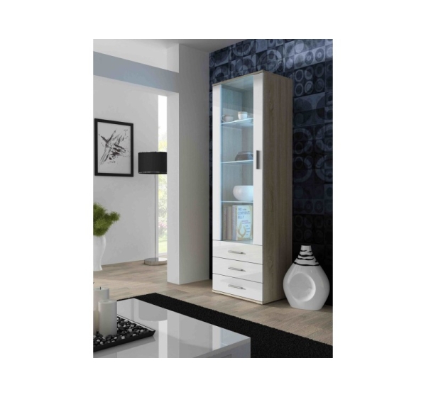 Cama display cabinet SOHO S1 sonoma oak/white gloss