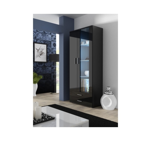 Cama display cabinet SOHO S6 2D2S black/black gloss