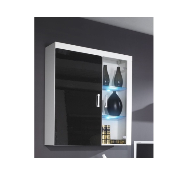 Cama hanging display cabinet SAMBA white/black gloss