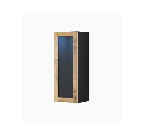 Cama cabinet VIGO "90" glass 90/35/32 black/wotan oak