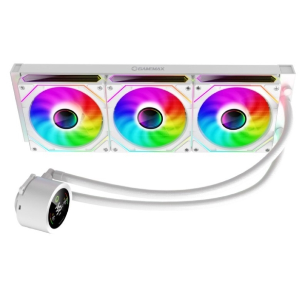 GameMax ICEBURG 360 DIGITAL WH computer cooling system Processor All-in-one liquid cooler 12 cm White 1 pc(s)