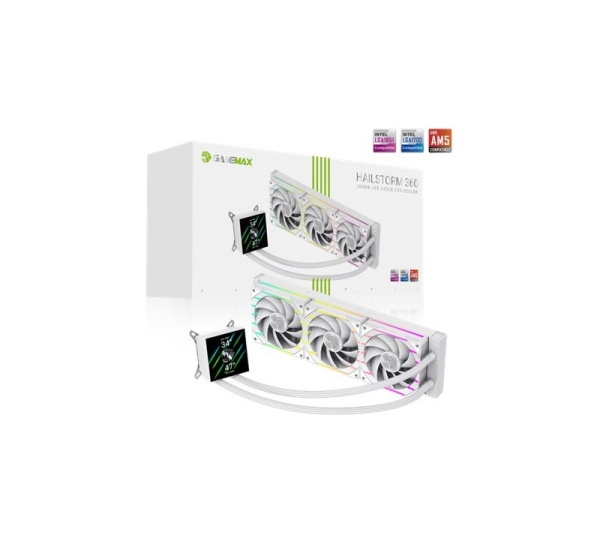 Gamemax CPU Liquid Cooler | HAILSTORM 360 LCD WH | White