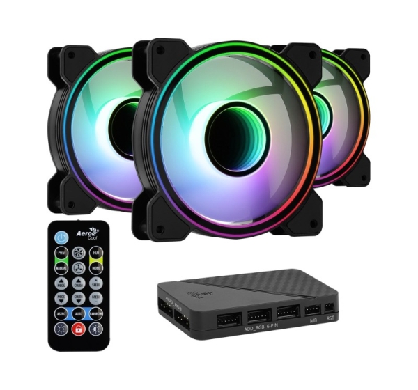 Aerocool Mirage 12 ARGB Pro Computer case Cooling set 12 cm Black