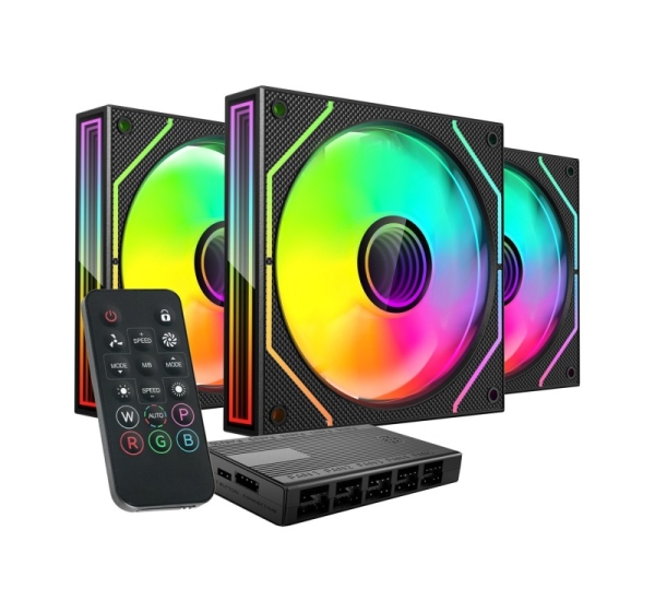 Mars Gaming MF3DPROKIT computer cooling system Computer case Fan 12 cm Black