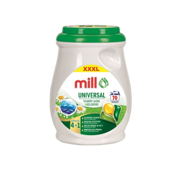 MILL PROFESSIONAL 3-chamber universal laundry capsules, 70 pcs.
