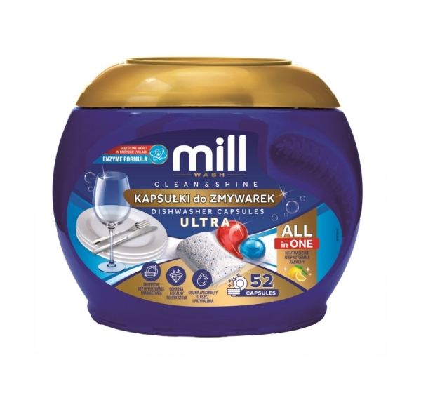 MILL CLEAN&SHINE Ultra 52 Dishwasher Capsules, 3kg