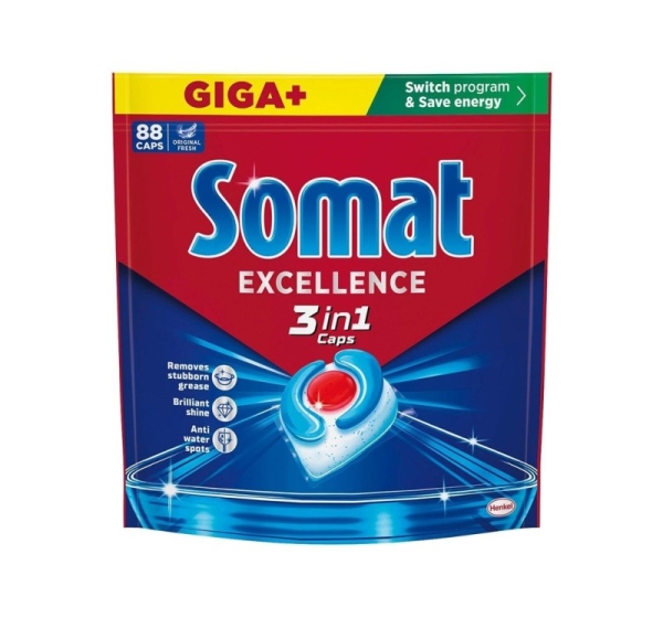 DISHWASHER CAPSULES SOMAT 3IN1 88 PCS