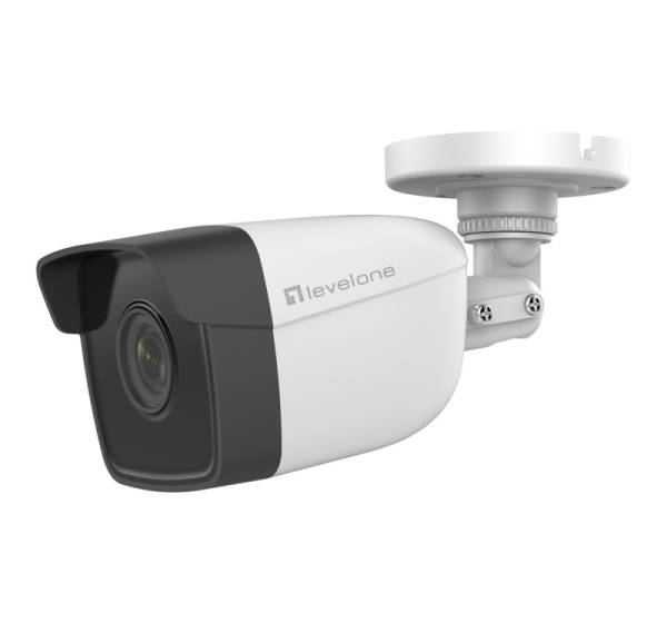 LevelOne GEMINI Fixed IP Network Camera, 2-Megapixel, H.265, 802.3af PoE, IR LEDs, Indoor/Outdoor