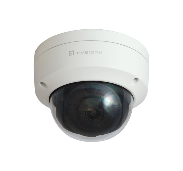 LevelOne GEMINI Fixed Dome IP Network Camera, 2-Megapixel, H.265, Vandalproof, 802.3af PoE, Indoor/Outdoor
