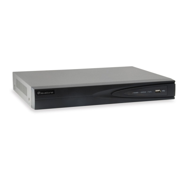 LevelOne GEMINI 4-Channel PoE Network Video Recorder, 4 PoE Outputs, H.265