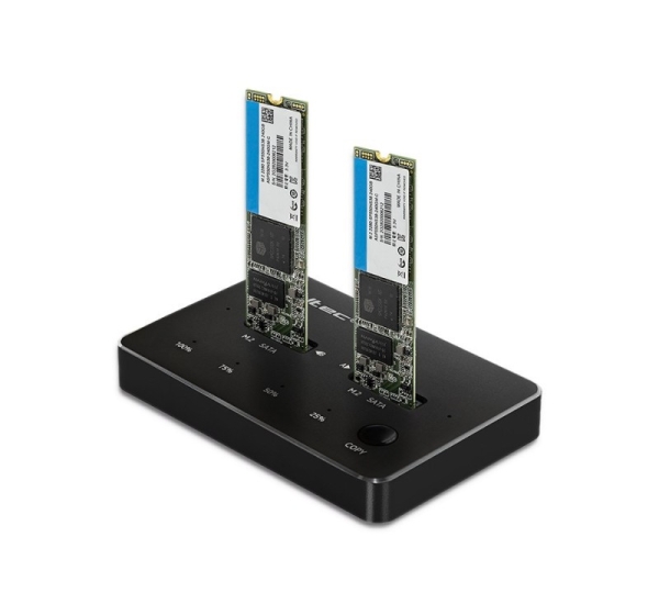 Qoltec 50310 Drive docking station 2x SSD M.2 SATA | NGFF | USB Type C