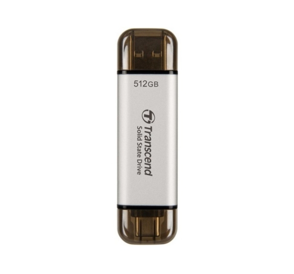 Transcend ESD310 512 GB USB Type-A to USB Type-C 3.2 Gen 2 (3.1 Gen 2) Silver