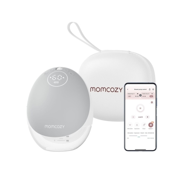 Momcozy M9 Breast pump with app control – Single set Gray