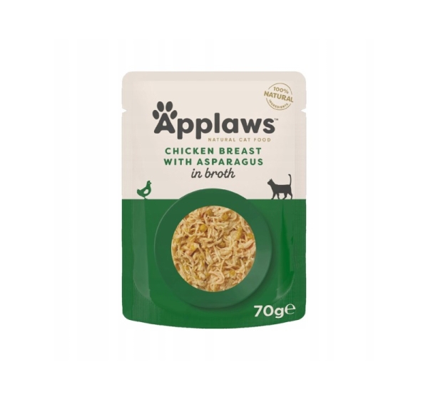 APPLAWS Chicken fillet with asparagus in broth - wet cat food - 70g