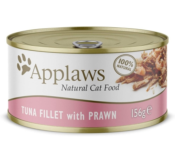 APPLAWS Natural Cat Food Tuna fillet with prawn - wet cat food - 156g