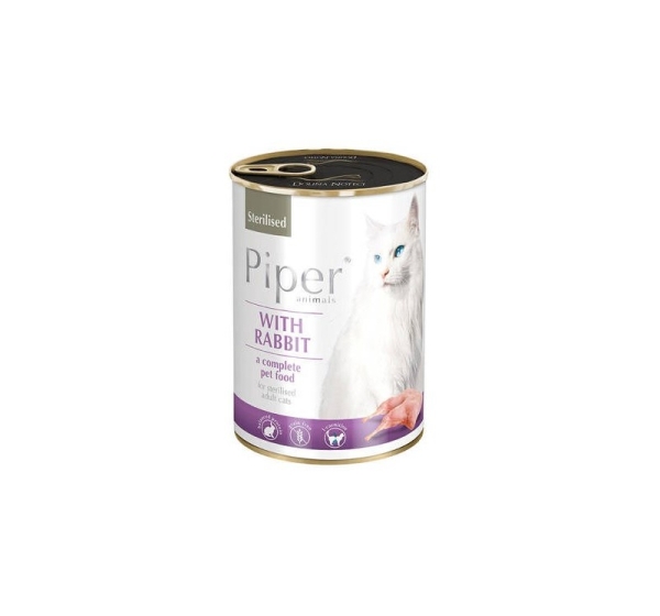 Dolina Noteci Piper Animals Sterilised with rabbit - wet cat food - 400g