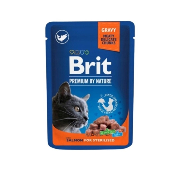 BRIT Premium Cat Salmon Sterilised - wet cat food - 100g